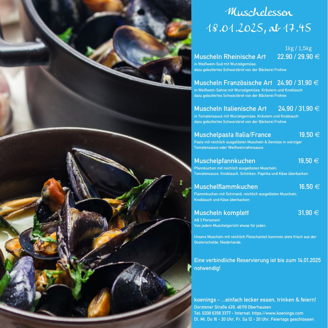 Muscheln essen bei koenings